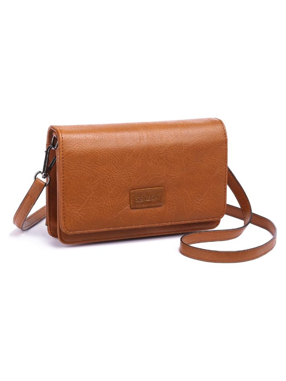 Small Vegan Leather Crossbody Bag with RFID Blocking and Card Slots